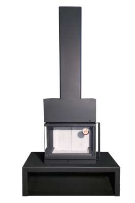 Камин МАДРИД на дровнике Гигант центральный черный\белый шамот в Гродно