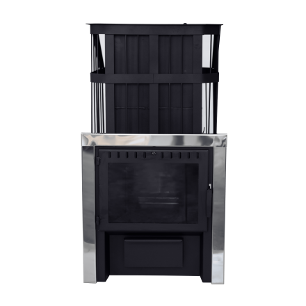 Печь банная Сибирь-24 c закрытой каменкой, панорамная дверца в Гродно