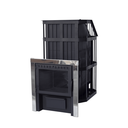 Печь банная Сибирь-24 c закрытой каменкой, панорамная дверца Амазонка бай фото в Гродно