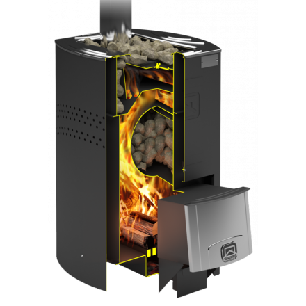 Печь для бани Теплодар Домна-20 ЛК Панорама в Гродно
