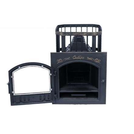 Печь банная Сибирь-24 с каминной дверцей Сибирь (545х545) в Гродно