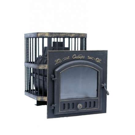 Печь банная Сибирь-24 с каминной дверцей Сибирь (545х545) в Гродно