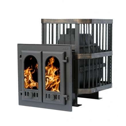 Печь банная Сибирь-24 с двухстворчатой каминной дверцей Амазонка бай фото в Гродно