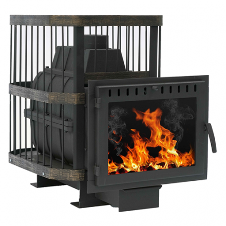 Печь банная Сибирь-24 (панорамное стекло, сетка квадрат) в Гродно