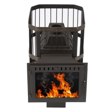 Печь банная Сибирь-24 (панорамное стекло, сетка квадрат) в Гродно