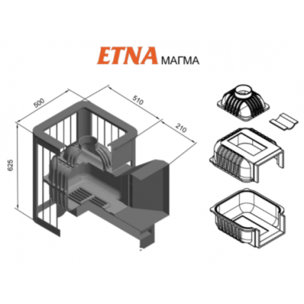 Печь для бани Этна Магма 18 (Панорама) в Гродно