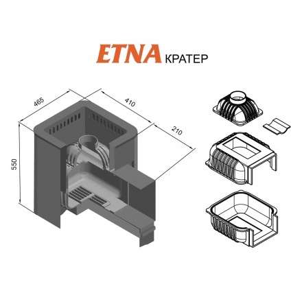 Печь для бани Этна Кратер 18 (ДТ-4С) в Гродно