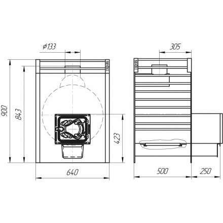 Печь для бани Добросталь Жара-люкс 30 чугунная дверка в Гродно
