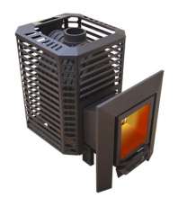 Банная печь Пегас 16 стекло нерж сетка премиум в Гродно