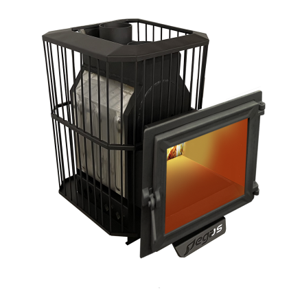 Банная печь Пегас 16 панорама нерж сетка фото в Гродно