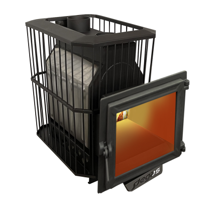 Банная печь Пегас 26 нерж панорама сетка фото в Гродно