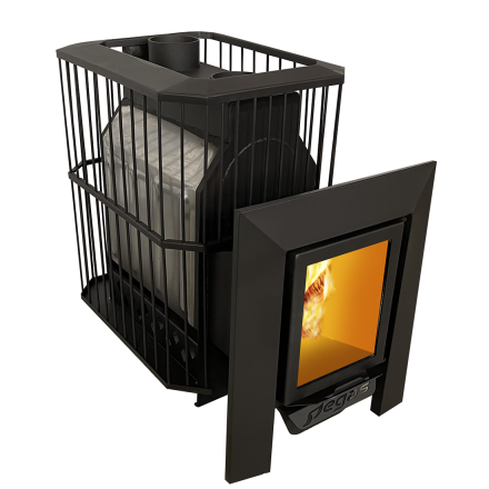 Банная печь Пегас 26 нерж со стеклом сетка фото в Гродно