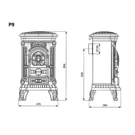 Печь-камин Kawmet P9 (8 кВт) EKO в Гродно