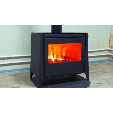 Печь-камин стальная со стеклом Бавария 12 фото в интерьере в Гродно