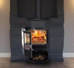 Недорогой камин с отделкой шамотом Сибирь 12 фото в Гродно