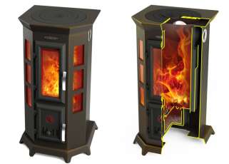 Стальная печь Термофор Статика Секста, чёрная бронза фото в Гродно