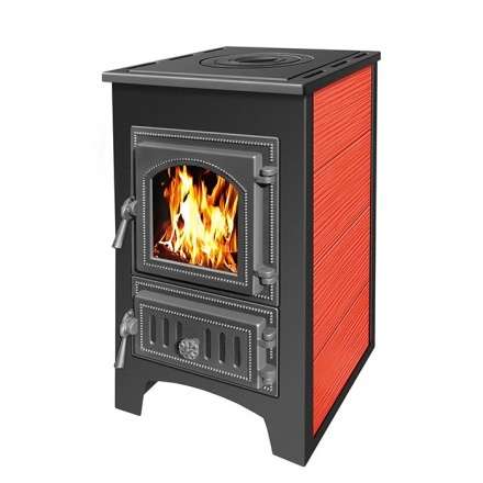 Печь-камин Везувий ПК-01 (270) с плитой  красная 9 кВт купить в Гродно