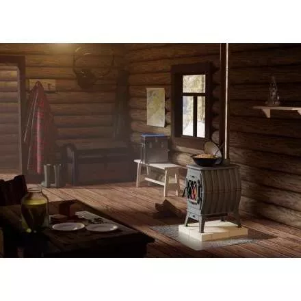 Купить Печь-камин Печь-камин ProMetall Бахта (серая) чугун в Гродно Амазонка бай фото в Гродно