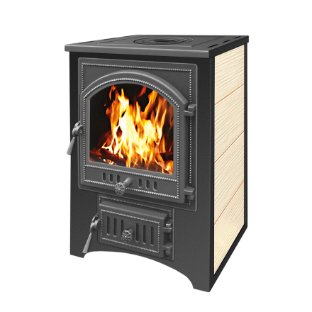 Печь-камин Везувий ПК-01 (205) c плитой бежевая 12 кВт Амазонка бай фото в Гродно