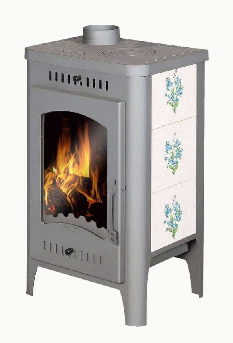 Печь-камин Бавария Оптима Незабудка с плитой фото в Гродно