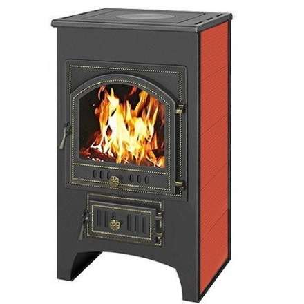 Печь-камин Везувий ПК-02 (205) с плитой красная 12 кВт Амазонка бай фото в Гродно