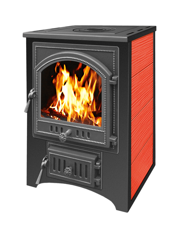 Печь-камин Везувий ПК-01 (205) c плитой красная 12 кВт купить в Гродно