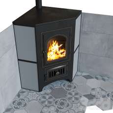 Купить печь-камин Везувий ПК-01 (220) с конфоркой угловой талькохлорит в Гродно фото в Гродно