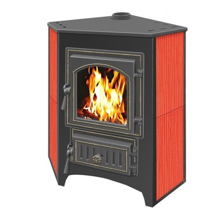 Печь-камин Везувий ПК-01 (220) угловой красный 9 кВт Амазонка бай фото в Гродно
