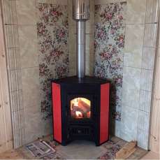 Купить Печь-камин Везувий ПК-01 (220) угловой красный 9 кВт в Гродно в Гродно