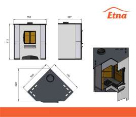 Печь-камин со стеклом ЭТНА (ДТ-4С) угловой Амазонка бай фото в Гродно
