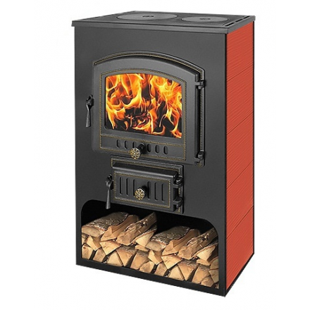 Печь-камин Везувий ПК-03 (224) с плитой красный 12 кВт Амазонка бай фото в Гродно