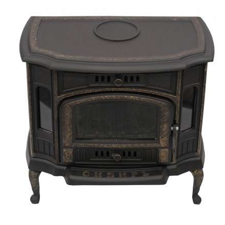 Стильный камин со стеклом Сибирь 10 чугунная Фото в Гродно