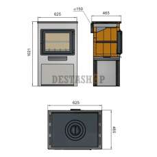 недорогой печь-камин со стеклом ЭТНА (БКД) с плитой Амазонка бай фото в Гродно