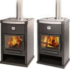 Стальной печь-камин с плитой и дровницей Теплодар ОВ-120 (прямой) фото в Гродно