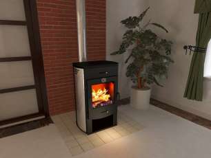 Стальной камин со стеклом Теплодар Танго фото в Гродно