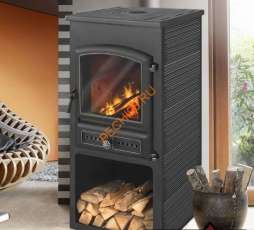 Недорогой стальной печь-камин со стеклом ЭТНА (БКД) с плитой Амазонка бай фото в Гродно