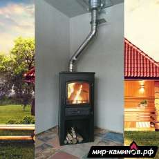 Печь-камин ЭТНА (БКД) с плитой и ТО Бежевый высокий в Гродно
