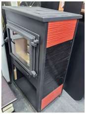 Стальной камин ЭТНА (Панорама) с плитой Антрацит" высокий фото в Гродно