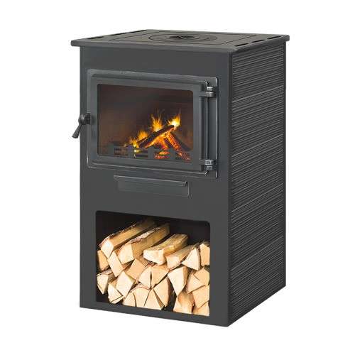 Печь-камин ЭТНА (Панорама) с плитой фото в Гродно