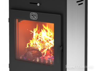 Стальной недорогой камин со стеклом и дровницей Теплодар Танго плюс фото в Гродно