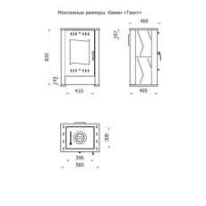 Стальной камин со стеклом Теплодар Твист фото габариты в Гродно