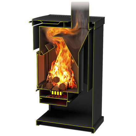 Стальной недорогой камин Теплодар ОВ-140 (прямой) фото в Гродно