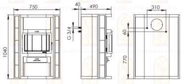 Купить недорогой камин с теплообменником Мета-Бел АОТВ 9.0-03 Печора-Аква в Гродно фото в Гродно