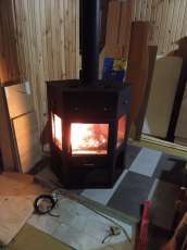 Печь-камин Енисей с плитой Мета бел в Гродно