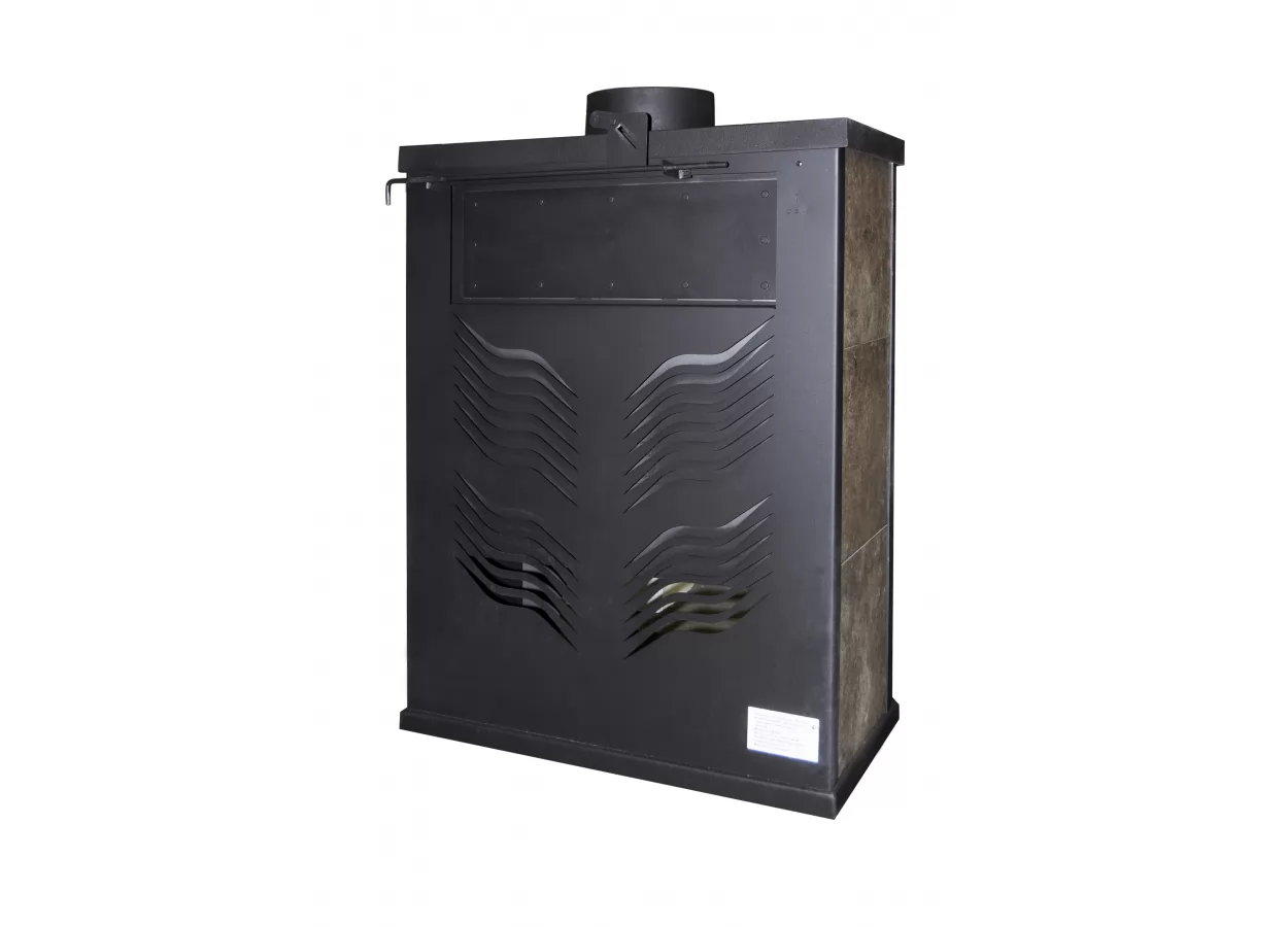 Стальной камин с дровницей Бавария призматик с плитой фото в Гродно