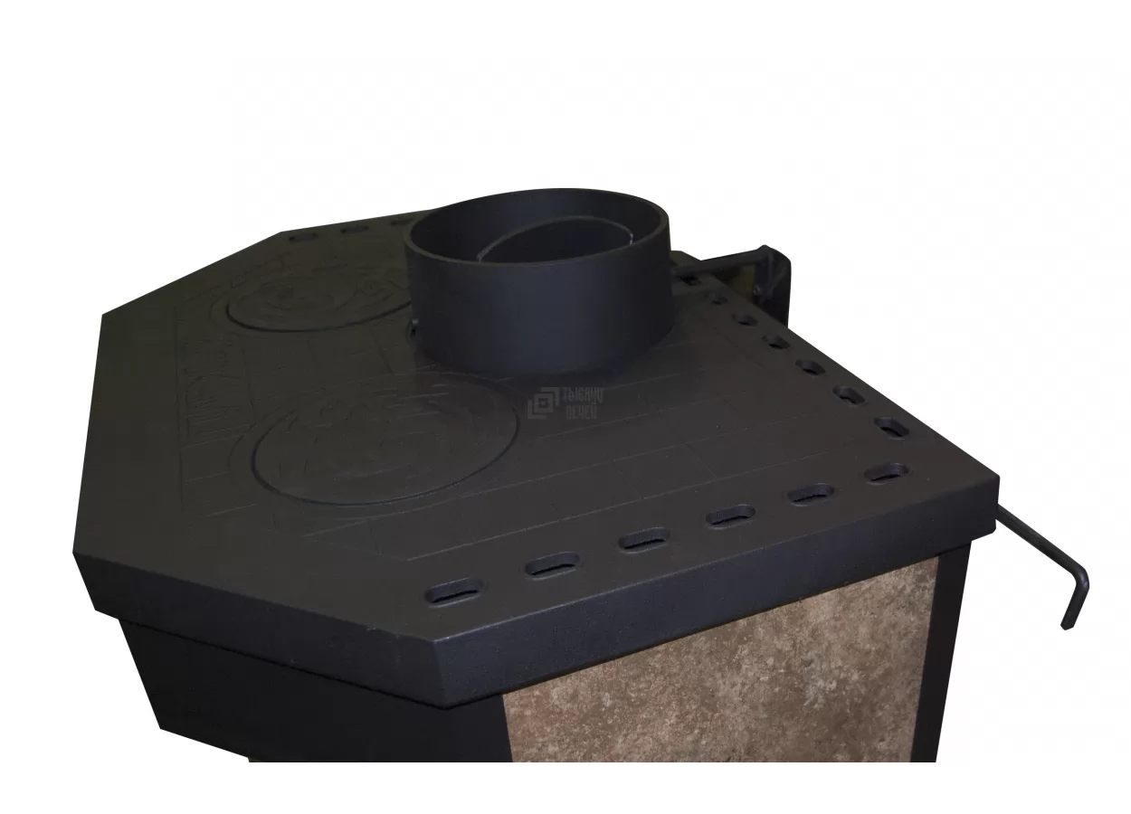 Печь-камин с дровницей Бавария призматик с плитой фото в Гродно