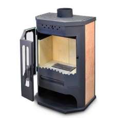 Стальной камин с шамотом Бавария призматик с плитой фото в Гродно