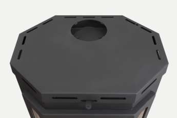 Стальная печь-камин Бавария призматик пристенно-угловой фото в Гродно