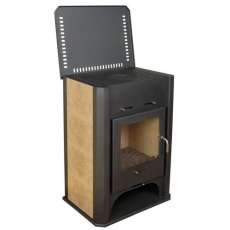 Стальная печь-камин Бавария с плитой и теплообменником фото в Гродно