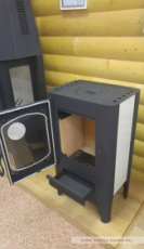 Печь-камин Экокамин с плитой в интерьере фото в Гродно